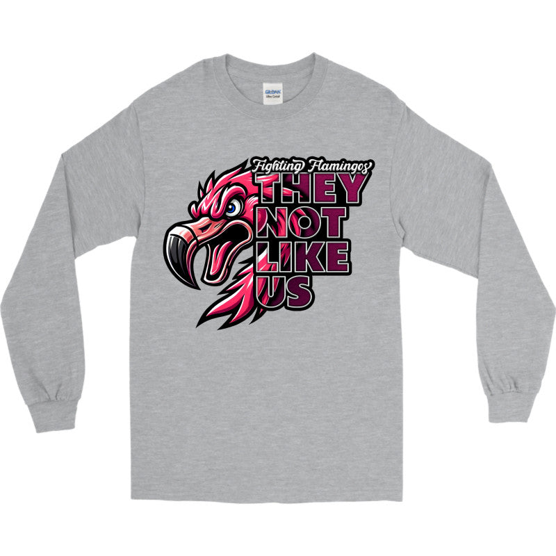 FIGHTING FLAMINGOS LONG SLEEVE TEE D (ADULT)