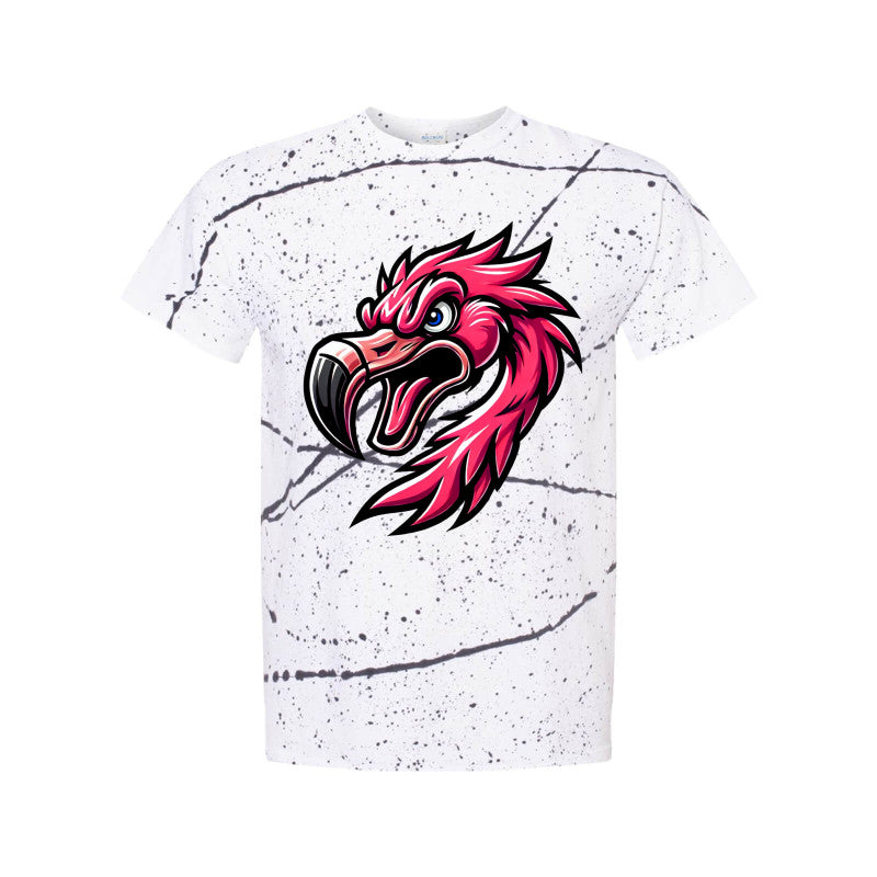 FIGHTING FLAMINGOS SPLATTER SHORT SLEEVE TEE F (ADULT)