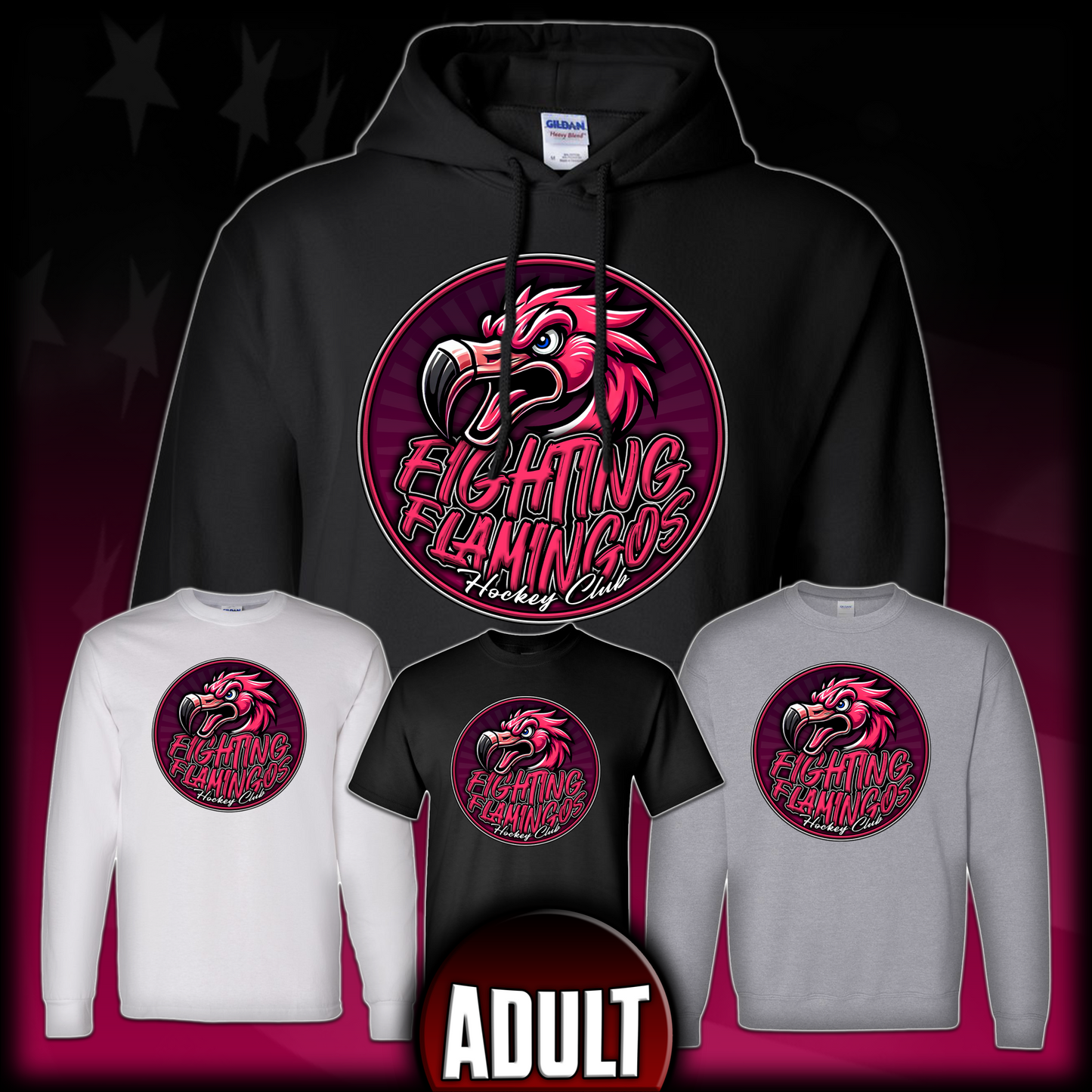 FIGHTING FLAMINGOS B (ADULT)