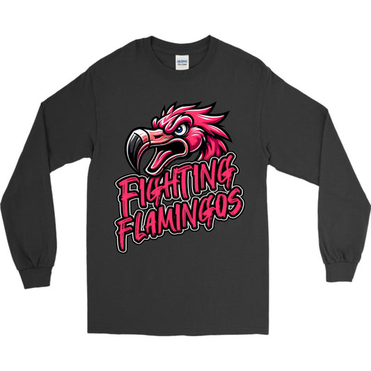 FIGHTING FLAMINGOS LONG SLEEVE TEE A (ADULT)