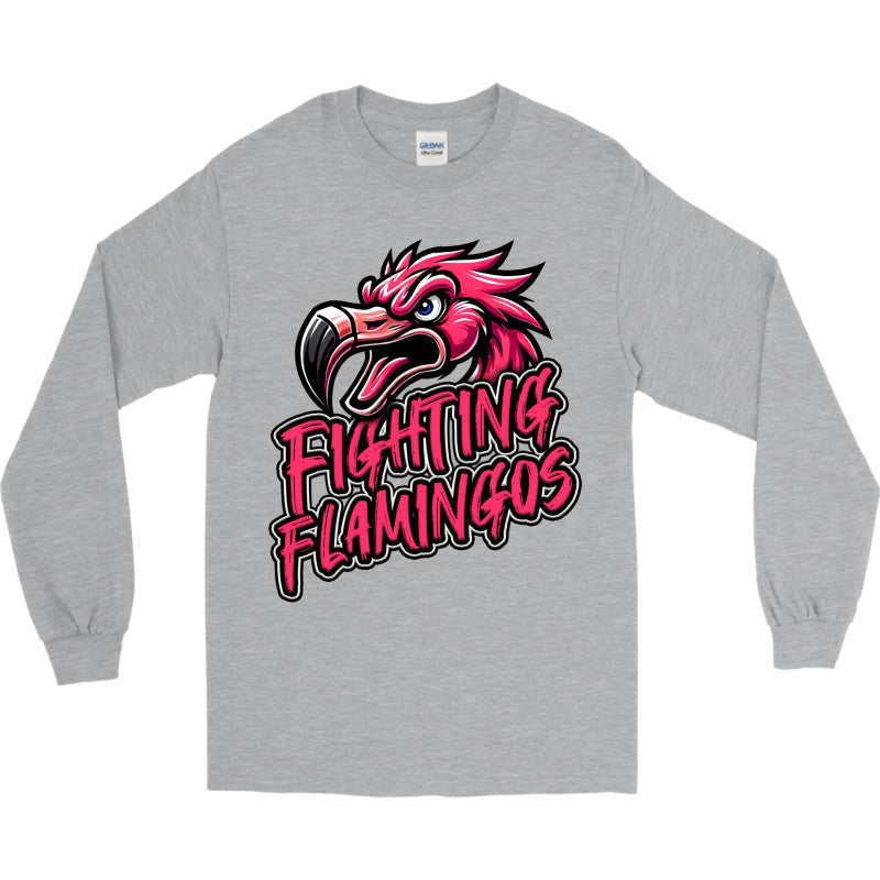 FIGHTING FLAMINGOS LONG SLEEVE TEE A (ADULT)