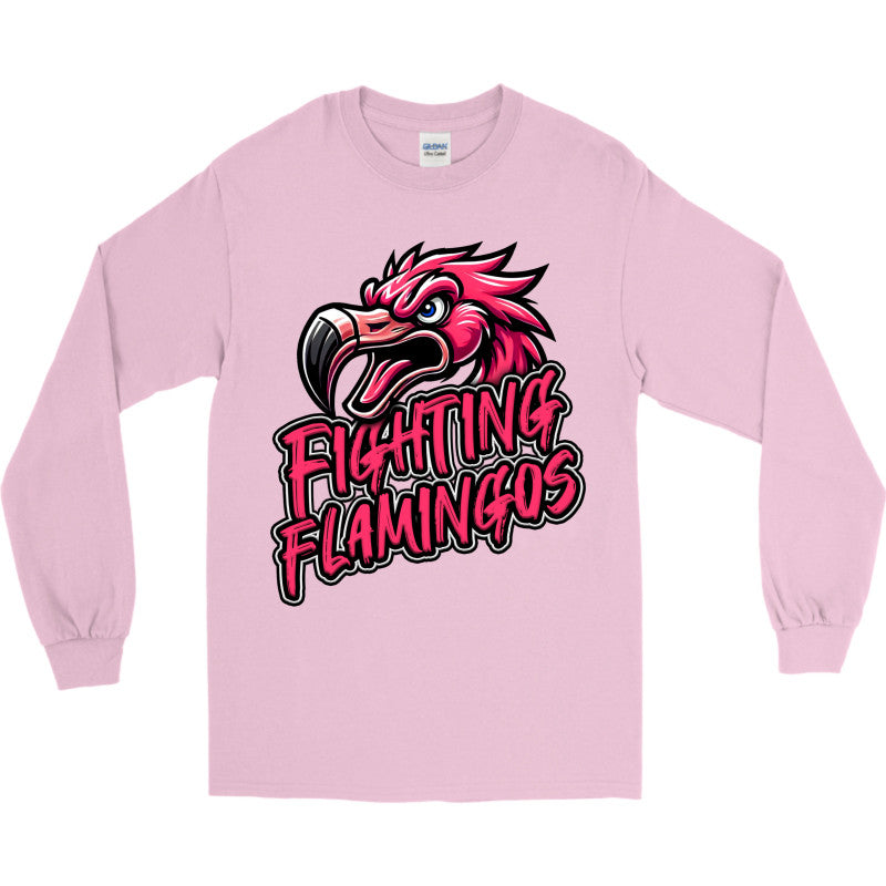 FIGHTING FLAMINGOS LONG SLEEVE TEE A (ADULT)