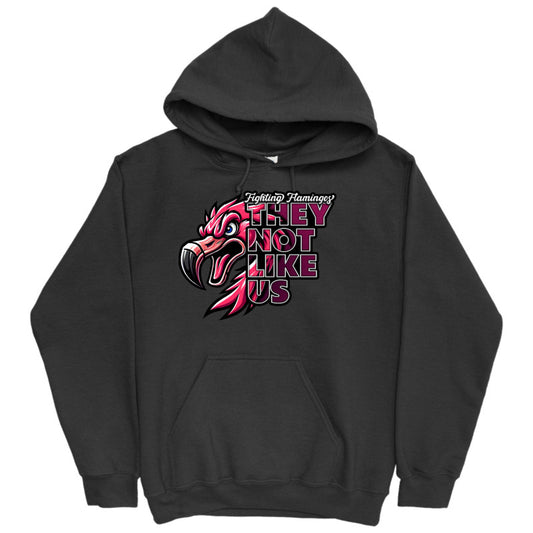 FIGHTING FLAMINGOS HOODED SWEATSHIRT D (ADULT)