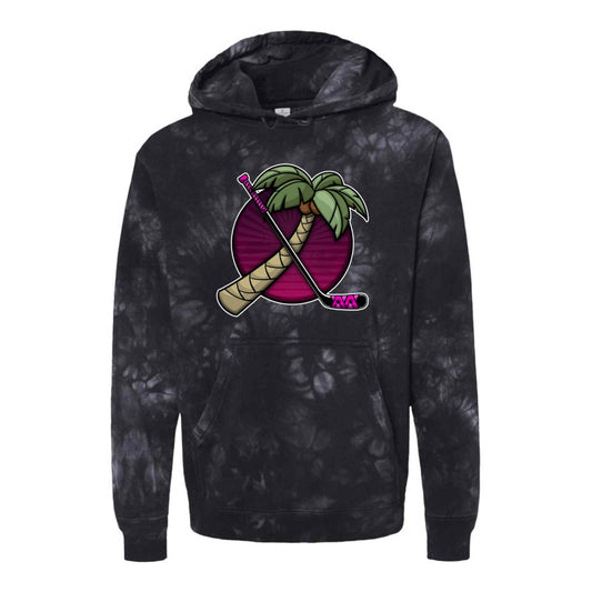 FIGHTING FLAMINGOS TIE DYE HOODED SWEATSHIRT C (ADULT)