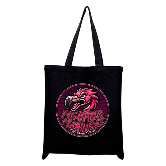 FIGHTING FLAMINGOS TOTE BAG B