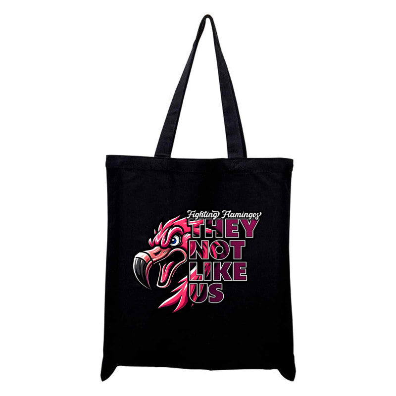 FIGHTING FLAMINGOS TOTE BAG D