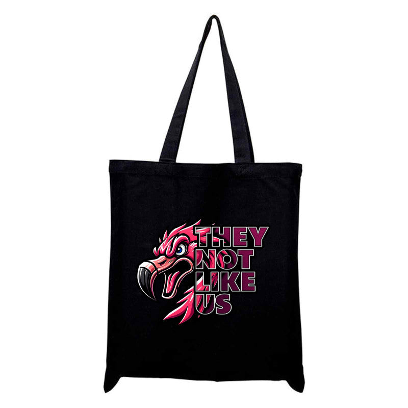 FIGHTING FLAMINGOS TOTE BAG E