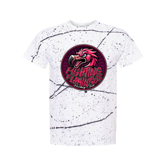 FIGHTING FLAMINGOS SPLATTER SHORT SLEEVE TEE B (ADULT)
