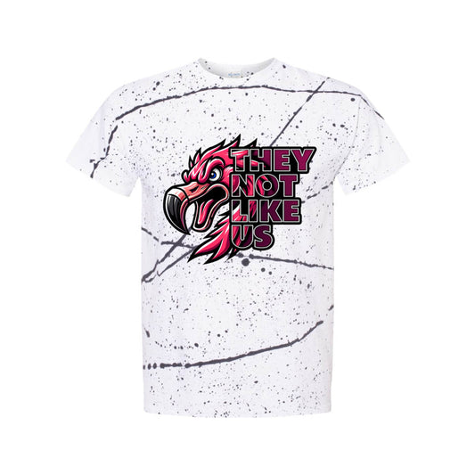 FIGHTING FLAMINGOS SPLATTER SHORT SLEEVE TEE E (ADULT)