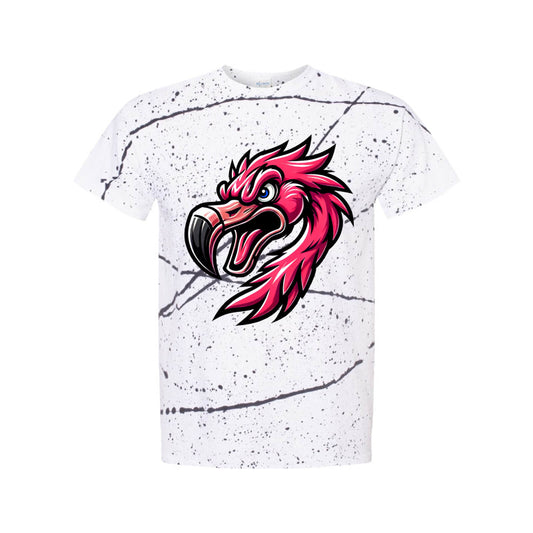 FIGHTING FLAMINGOS SPLATTER SHORT SLEEVE TEE F (ADULT)
