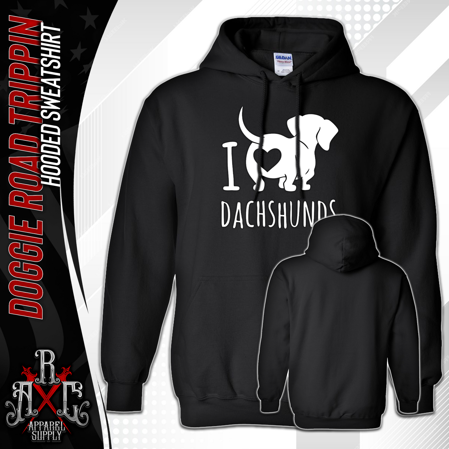 I LOVE DACHSHUNDS (BLACK)